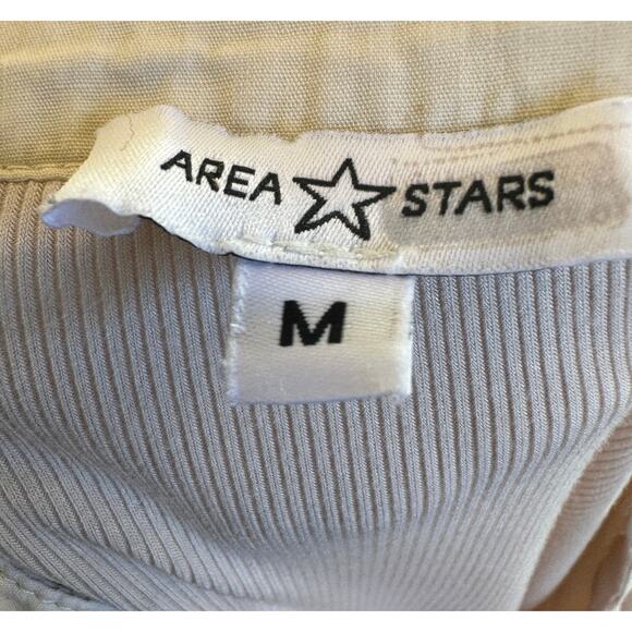 Area Stars Cream Cottage Top MEDIUM Ribbed CottonWestern Designer Weekend $125 - Picture 9 of 10